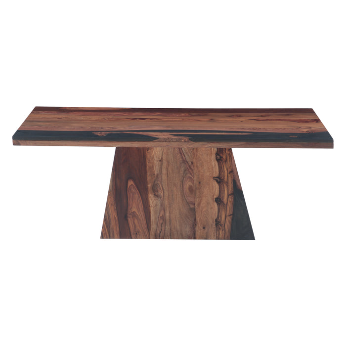 Delphine 51" Coffee Table in Burnt Sheesham
