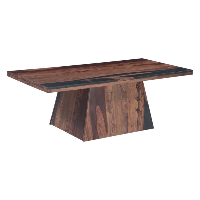 Delphine 51" Coffee Table in Burnt Sheesham