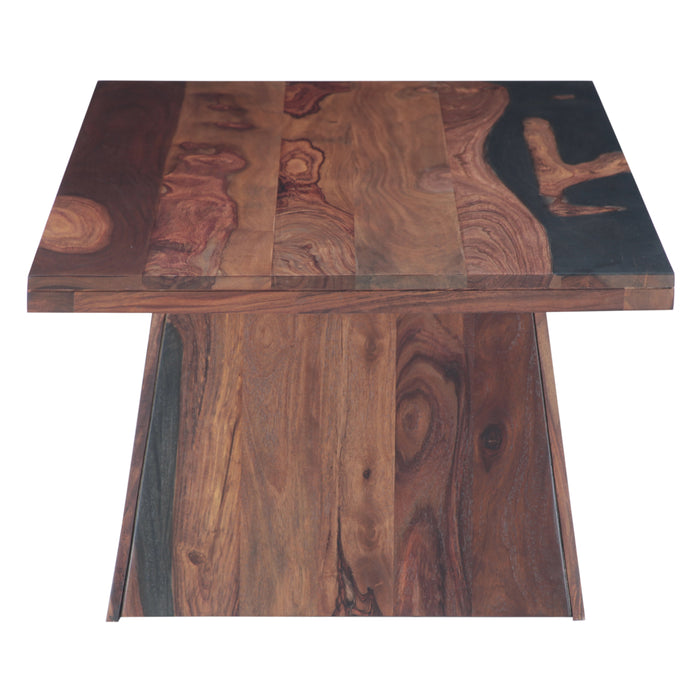 Delphine 51" Coffee Table in Burnt Sheesham