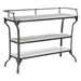 Calloway 50" White Marble Industrial Console Table - World Interiors