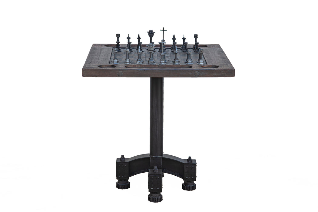 Rustic Revival Industrial Teak Wood Chess Set