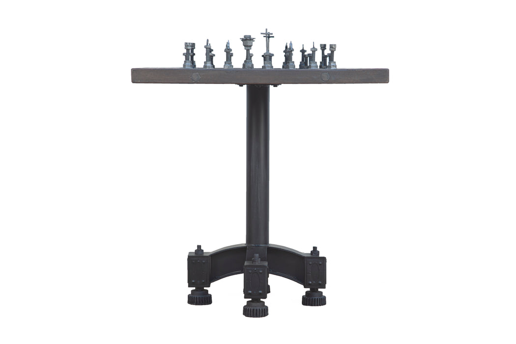 Rustic Revival Industrial Teak Wood Chess Set