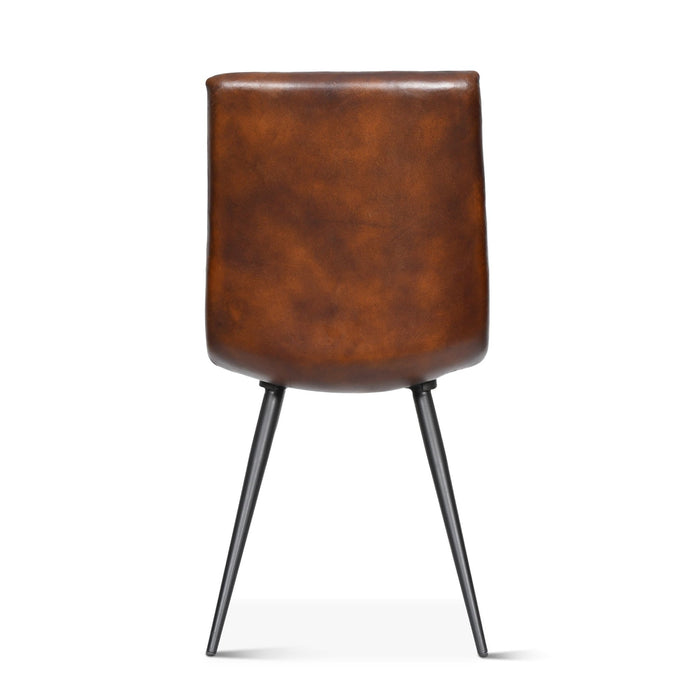 Brisbane Vintage Modern Hand Washed Leather Dining Chair - World Interiors