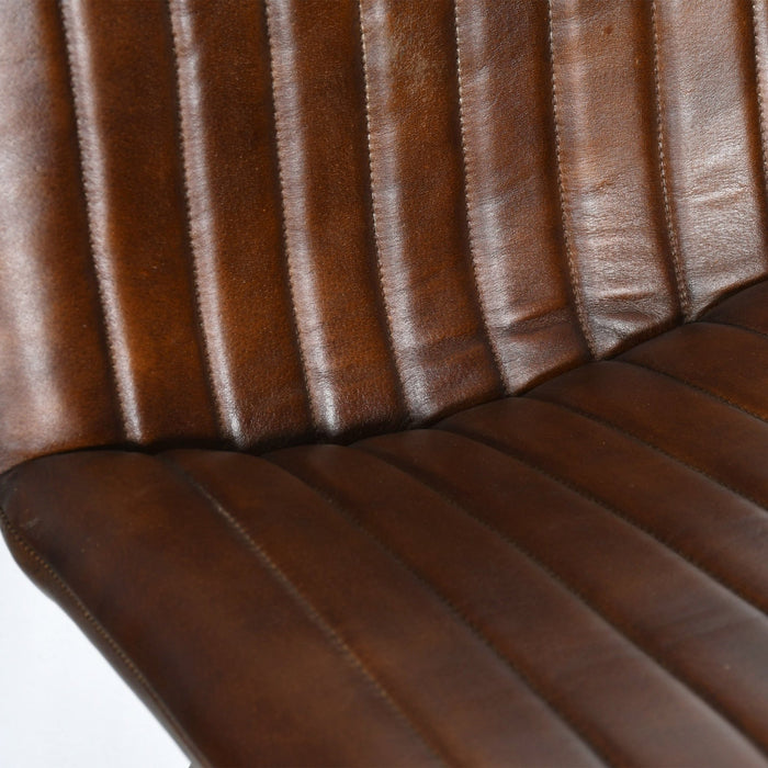 Brisbane Vintage Modern Hand Washed Leather Dining Chair - World Interiors