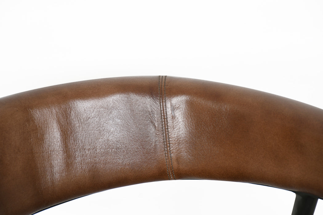 Brisben Halstead Dining Chair in Chestnut Leather - World Interiors