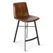 Brisben Modern Leather Counter Chair in Chestnut Leather - World Interiors