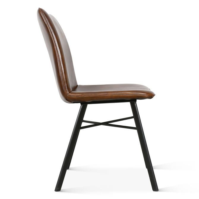 Brisben Modern Hand Washed Leather Murphy Dining Chair - World Interiors