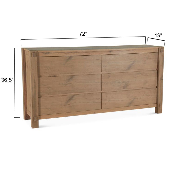 Alpine 72" Modern Dresser in Distressed Oak