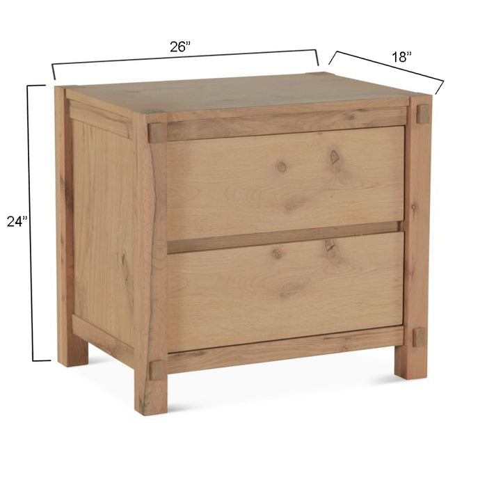 Alpine Modern Nightstand in Distressed Oak - World Interiors