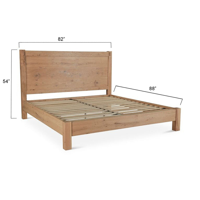 Alpine Modern Queen Platform Bed in Distressed Oak - World Interiors