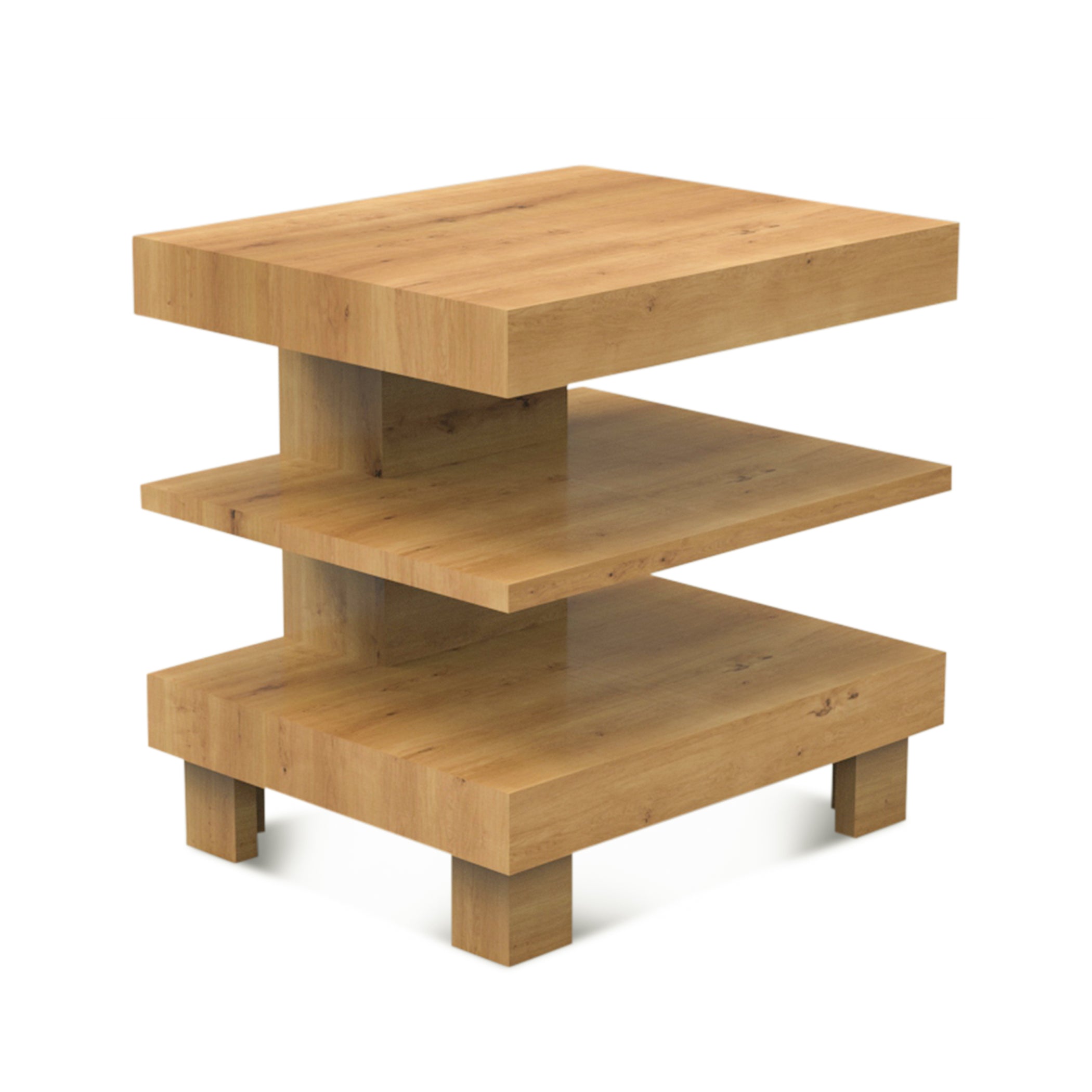 Alpine Modern Side Table in Distressed Oak - World Interiors