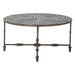 Ozark 40" Coffee Table with Floral Horn Inlay and Iron - World Interiors