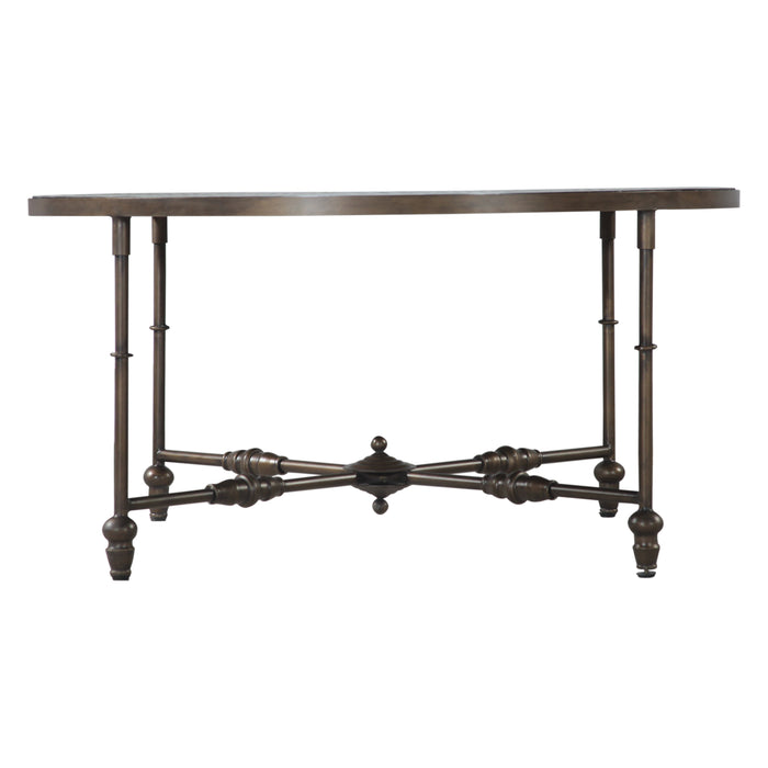 Ozark 40" Coffee Table with Floral Horn Inlay and Iron - World Interiors
