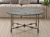 Ozark 40" Coffee Table with Floral Horn Inlay and Iron - World Interiors