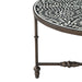 Ozark 40" Coffee Table with Floral Horn Inlay and Iron - World Interiors