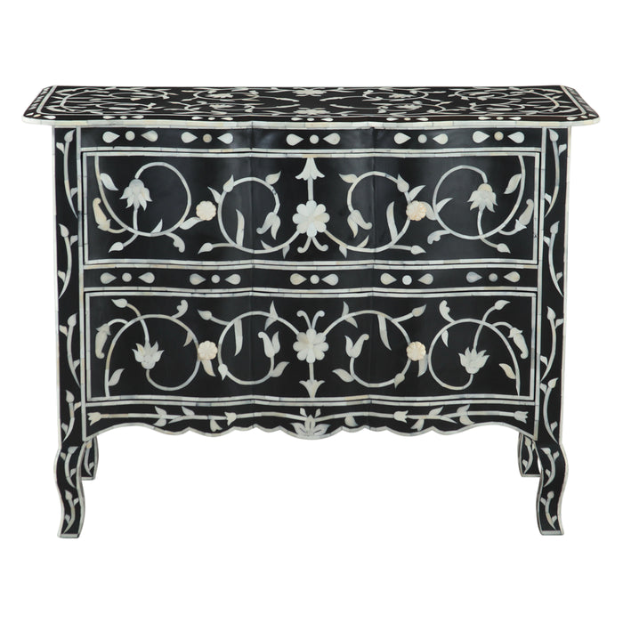 Ozark 42" Two Drawer Chest with Floral Horn Inlay - World Interiors