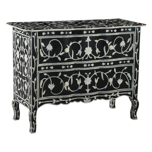 Ozark 42" Two Drawer Chest with Floral Horn Inlay - World Interiors