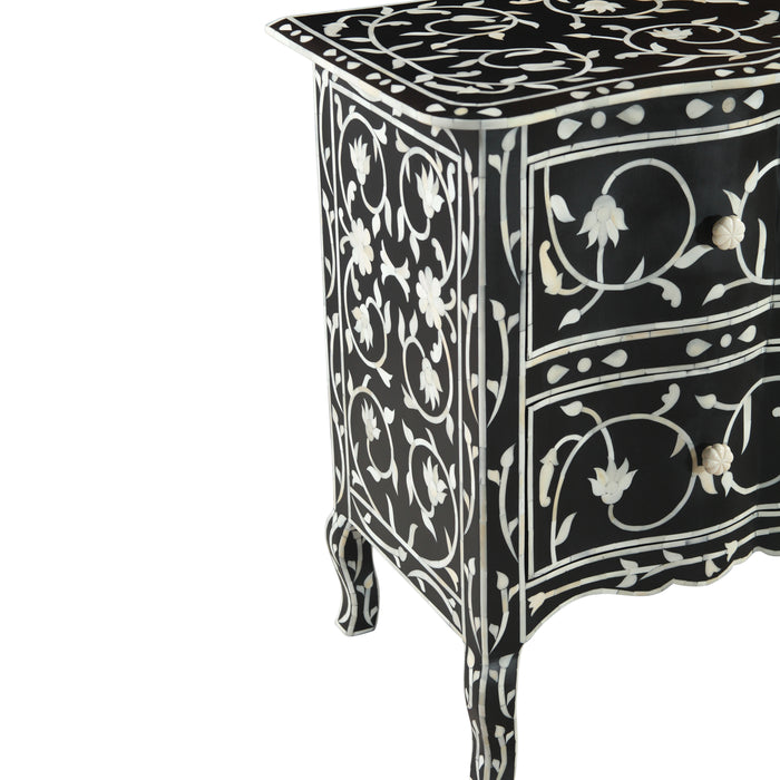 Ozark 42" Two Drawer Chest with Floral Horn Inlay - World Interiors