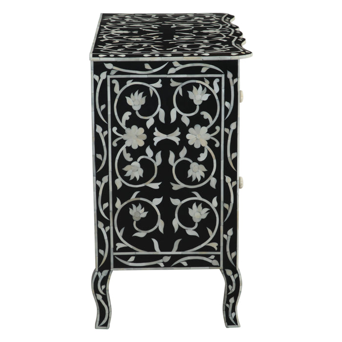 Ozark 42" Two Drawer Chest with Floral Horn Inlay - World Interiors