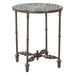 Ozark 20" Side Table with Floral Horn Inlay and Iron - World Interiors