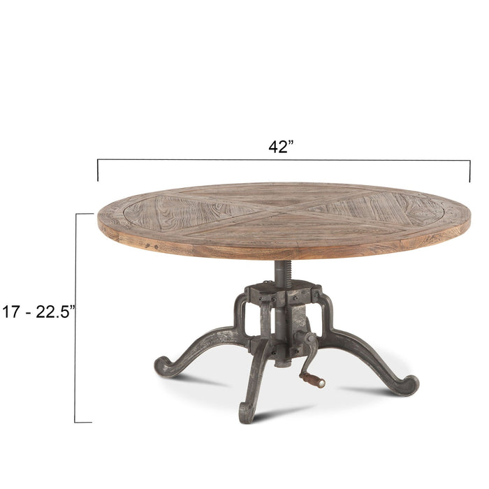 Artezia Industrial Teak Crank Coffee Table - World Interiors