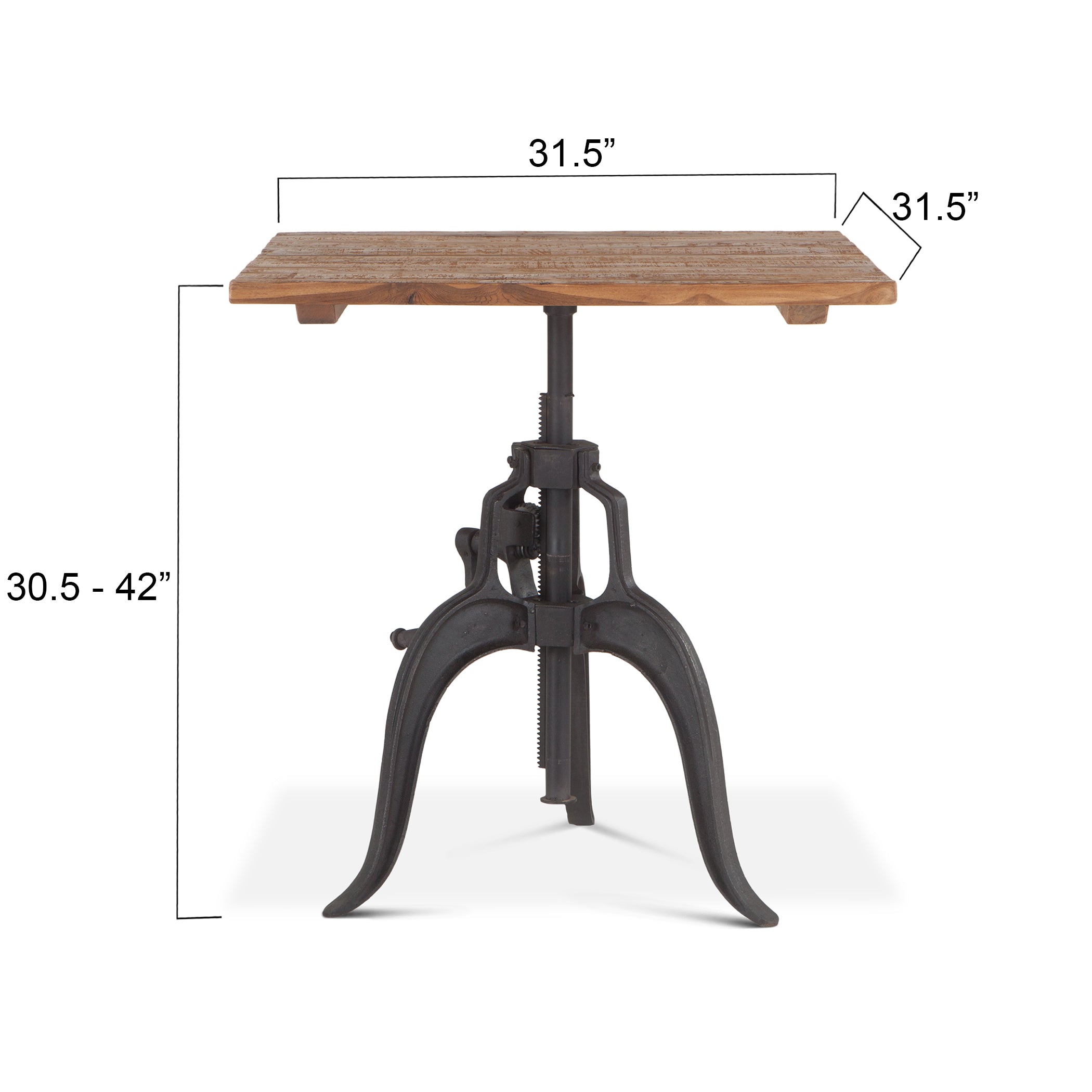 Artezia Farmhouse Industrial Crank Side Table