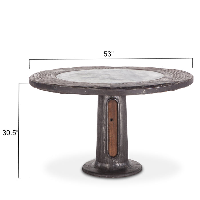 Welles Round Industrial Steampunk Dining Table - World Interiors