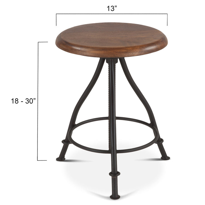 Artezia Industrial Modern Adjusting Stool - World Interiors