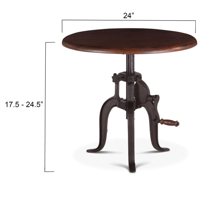 Artezia Acacia Wood 24" Adjustable Side Table - World Interiors