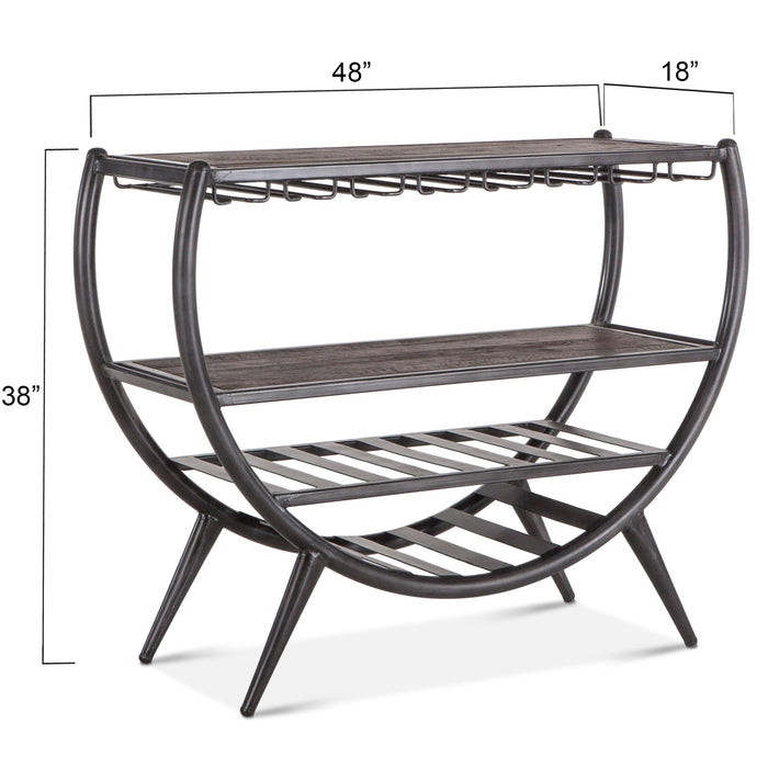 Paxton Reclaimed Teak Half - Round Home Bar - World Interiors