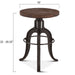 Paxton Rustic Industrial Adjusting Stool in Walnut - World Interiors