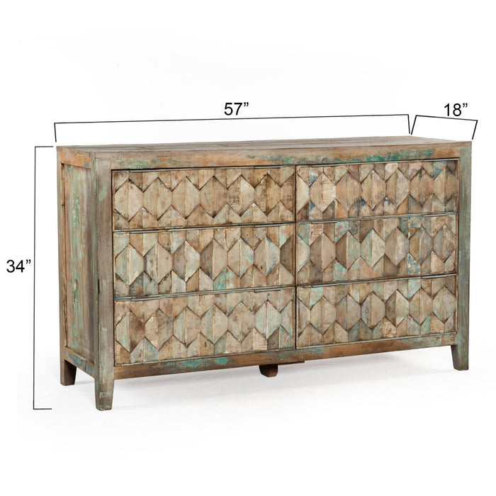 Cordoba Dresser in Vintage Teal Finish Cordoba Dresser in Vintage Teal Finish