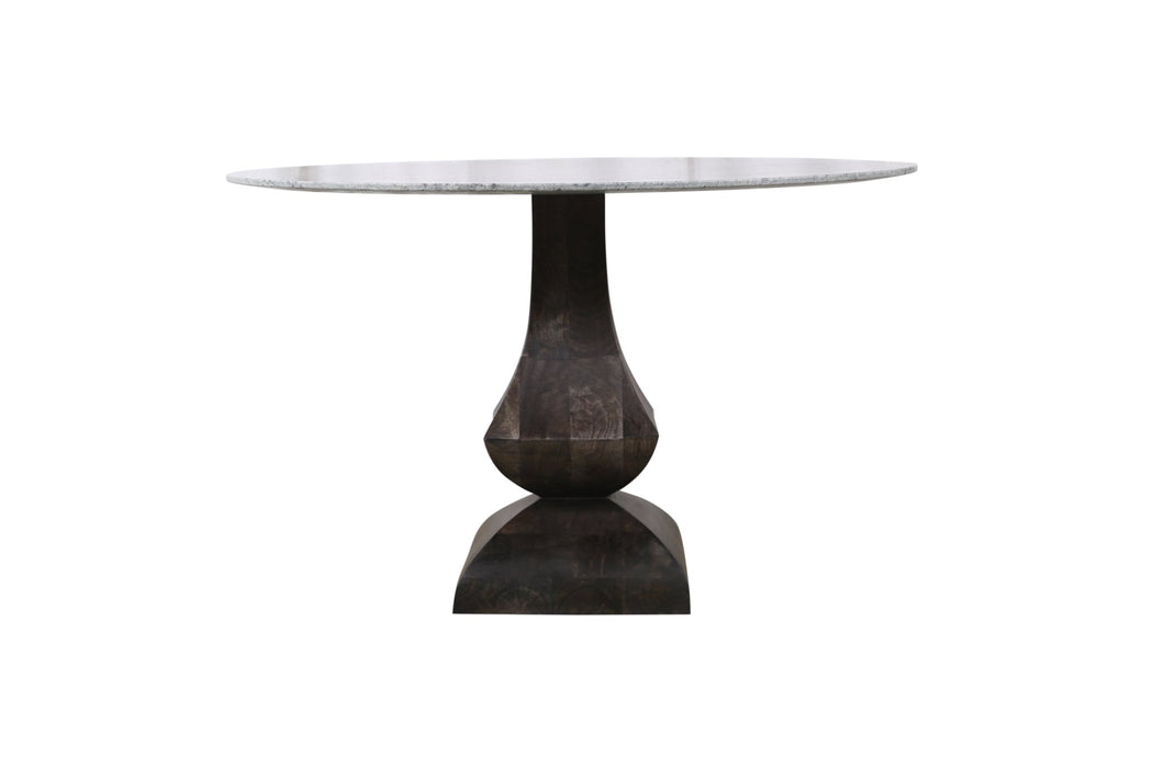 Palm Desert 47" Grey Marble Dining Table with Provence Pedestal - World Interiors