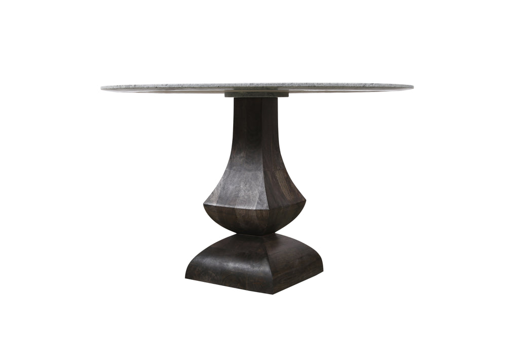 Palm Desert 47" Grey Marble Dining Table with Provence Pedestal - World Interiors