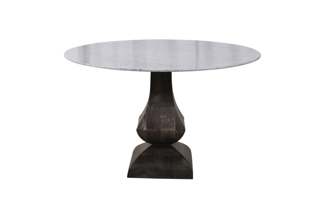 Palm Desert 47" Grey Marble Dining Table with Provence Pedestal - World Interiors