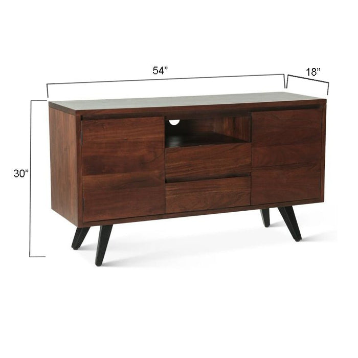 Knoxville 54" Rustic Modern Media Cabinet - World Interiors