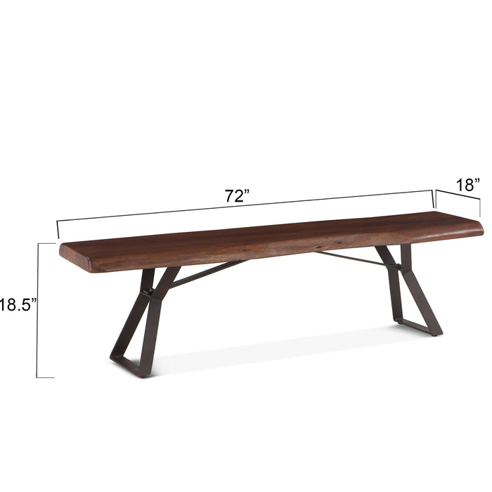 Nottingham Modern Live Edge Bench - World Interiors