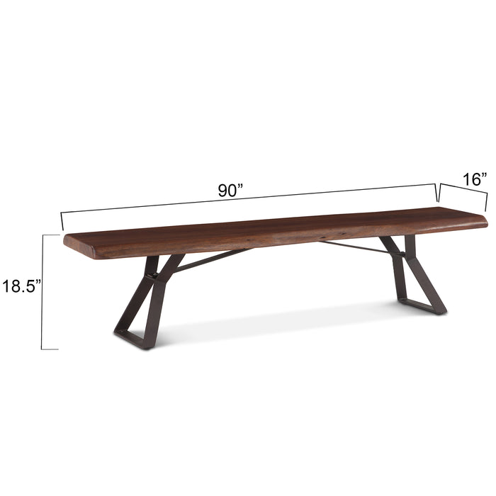 Nottingham Modern Live Edge Bench - World Interiors