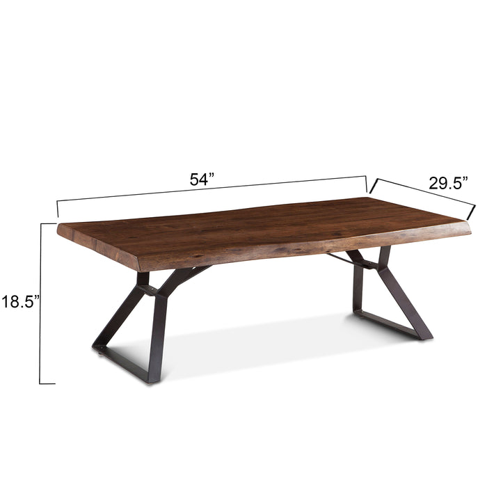 Nottingham Modern 54" Live Edge Coffee Table - World Interiors