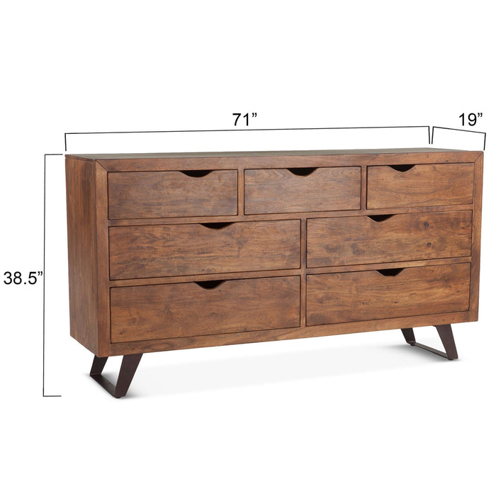 Nottingham 71" Modern Acacia Wood Dresser - World Interiors