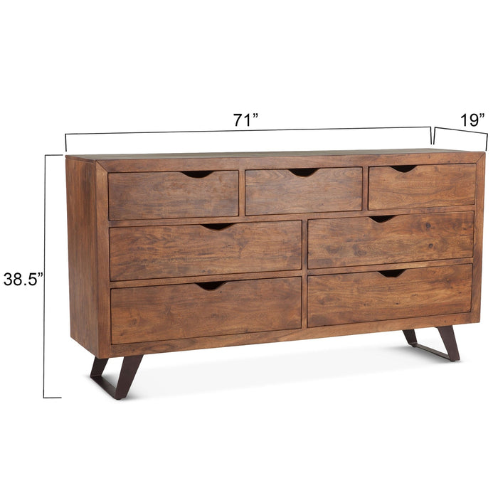solid wood dresser modern Paradise Modern Rustic Solid Wood 6 Drawer Dresser