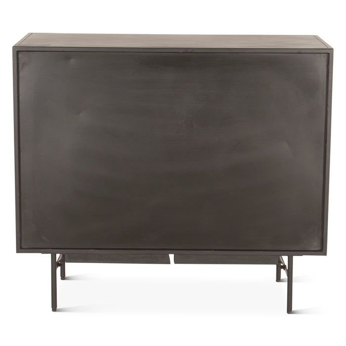 St. George 18" Industrial Bar Cabinet in Oxidized Matte Black - World Interiors