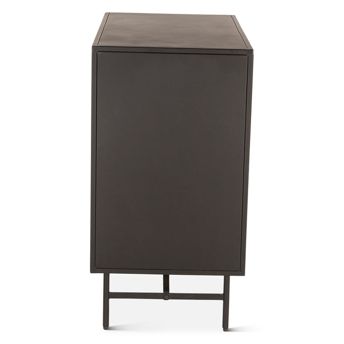 St. George 18" Industrial Bar Cabinet in Oxidized Matte Black - World Interiors