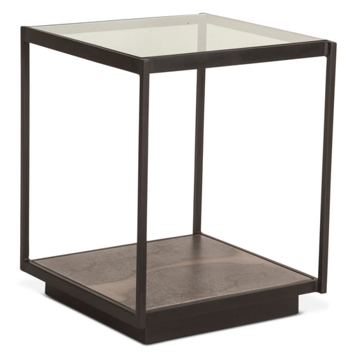 St. George 18" Industrial Side Table in Oxidized Matte Black - World Interiors