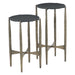 Odessa 16" Black Marble Nesting Side Tables - World Interiors