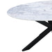 Pasadena 70" Iron and White Marble Oval Dining Table - World Interiors