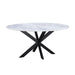 Pasadena 70" Iron and White Marble Oval Dining Table - World Interiors