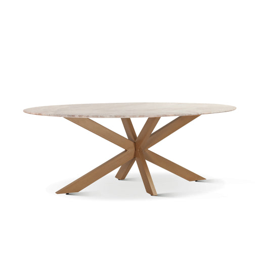 Pasadena Iron and Marble Oval Dining Table - World Interiors