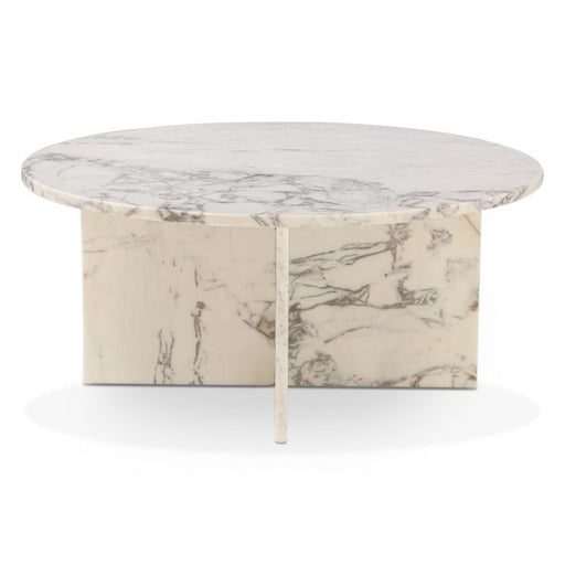 Giza 36" Round Coffee Table in Alabaster Marble - World Interiors