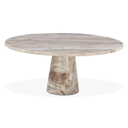 Giza 38" Round Coffee Table in Brown Toronto Marble - World Interiors